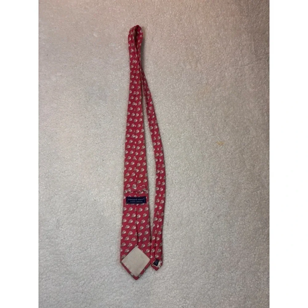 Vineyard Vines Custom Collection Red Necktie With Sailboat Pattern